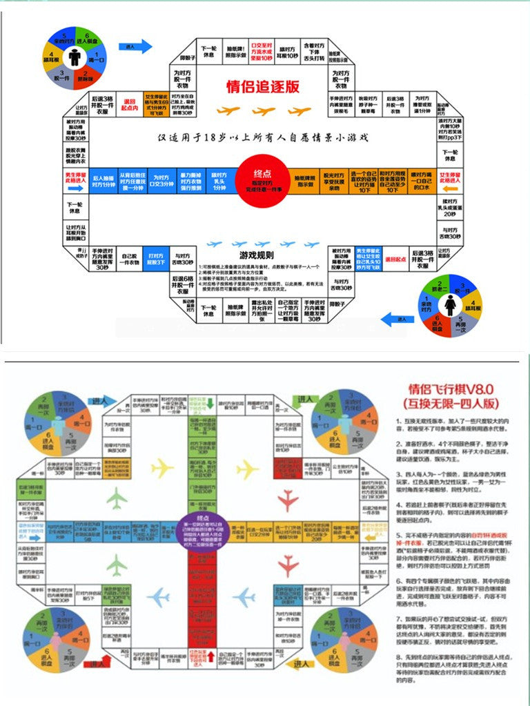 Sexy Aeroplane Chess Real-Life Version Monopoly Couple Aeroplane Chess Couple Toys Adult Supplies Couple Punishment Props