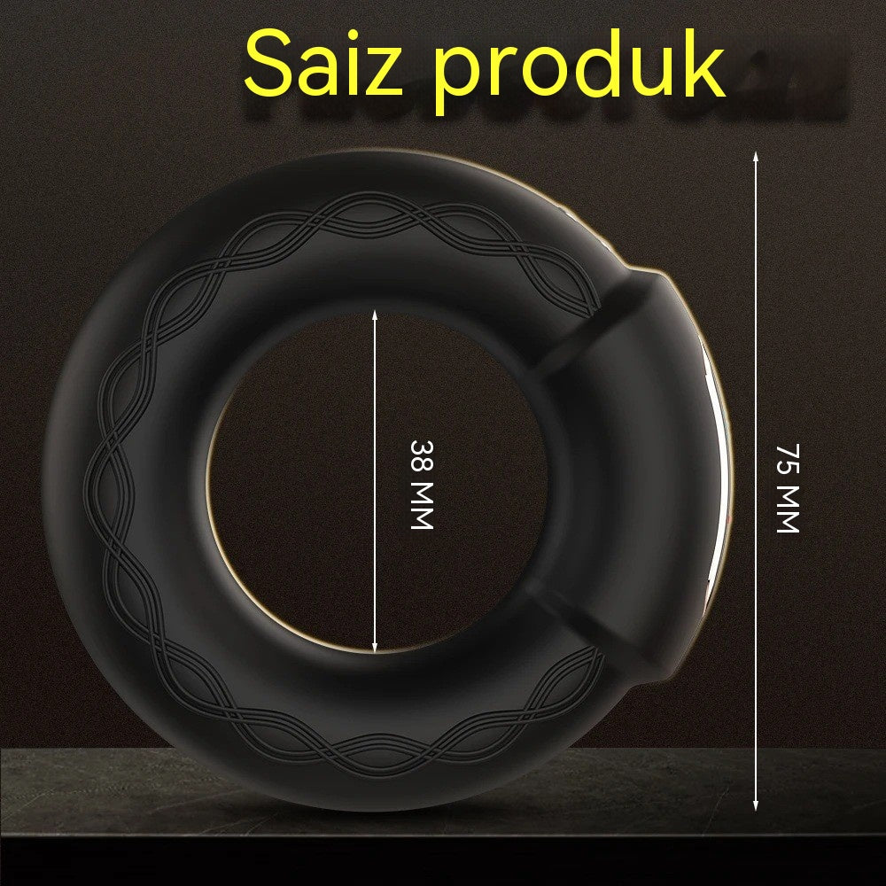 Men's Heating Vibration Ring Wear Massage10Frequency Double Motor Workout Silicone Ring